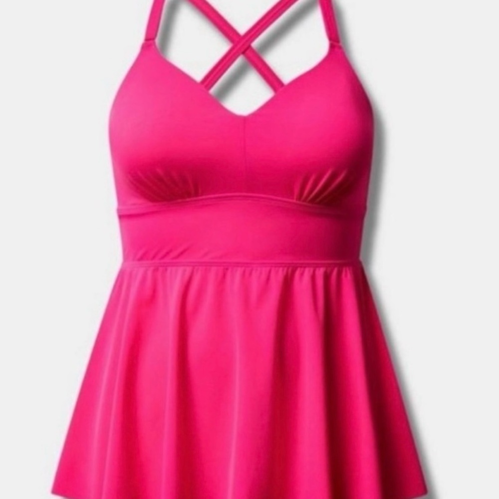 Torrid pink swimsuit and swim bottoms - pink glo